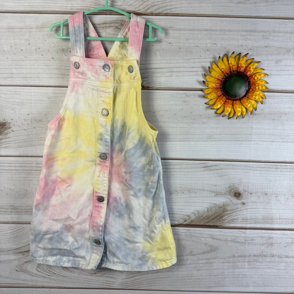 Gap Toddler Girls Tie Dye Denim‎ Pinafore Dress Size 5
